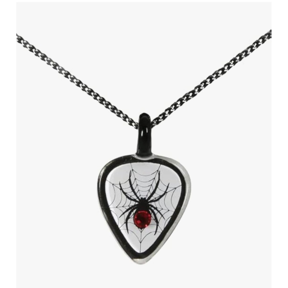 Glass Baron Spider Guitar Pick Necklace Unisex OS Black New Gothic Crystal JP598